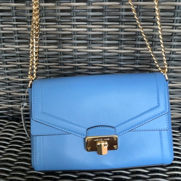 Michael Kors Kinsley Medium Flap Shoulder Bag Crossbody in French Blue - Picture 2 of 16